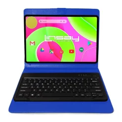 Linsay 12" Octa Core Tablet, 8GB RAM, 256GB Storage, Android 14, Bundled with Blue Style Keyboard Bundled with App Pack
