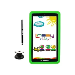 Linsay 7" Tablet with Pop-Up Holder, Stylus & Green Kids' Defender Case, WiFi, 2GB RAM, 64GB, Android 13 (F7UHDKIDSGREENP)