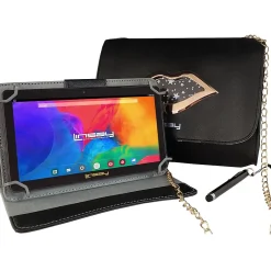 Linsay 7" Tablet with Stylus, Case & Handbag, 2GB RAM, 64GB Storage, Android 13 (F7UHDBLACKKISS)