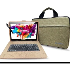 Linsay Octa Core 10.1" Tablet, WiFi, 128GB, Android 13, Bundled with Oracle Keyboard Case, Tablet Briefcase