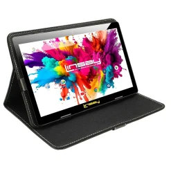 Linsay Octa Core 10.1" Tablet, 4GB RAM, 128GB Storage, Android 13 OS, Bundled with Black Leather Case and Stylus Pen