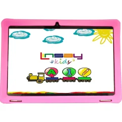 Linsay Octa Core 10.1" Tablet, 4GB RAM, 128GB Storage, Android 13, Bundled with Pink Kids Case