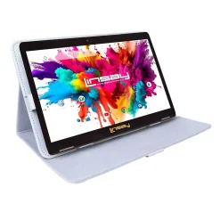 Linsay Octa Core 10.1" Tablet, 4GB RAM, 128GB Storage, Android 13, Android Bundled with White Leather Case and Stylus Pen