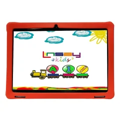 Linsay Octa Core 10.1" Tablet, 4GB RAM, 128GB Storage, Android 13, Bundled with Red Kids Defender Case, Earphones, Backpack