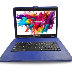 Linsay Octa Core 10.1" Tablet, 4GB RAM, 128GB Storage, Android 13, Bundled with Blue Keyboard, Application Pack, and Stylus Pen