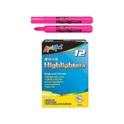 Liqui-Mark Tank Fluorescent Highlighter, Chisel Tip, Pink, Dozen (60622) Best