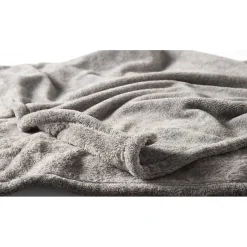 L.L.Bean Wicked Plush Throw, Large, Charcoal Gray Heather (1000095161)