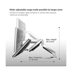 Loctek D7D Dual Monitor Arm Gas Spring* Ergonomic Monitor & Laptop Stands