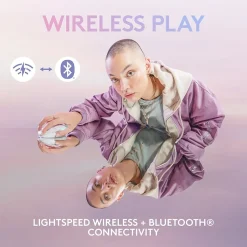 Logitech Aurora G705 Wireless Optical Gaming Mouse, White Mist (910-006365)* Ergonomic Mice