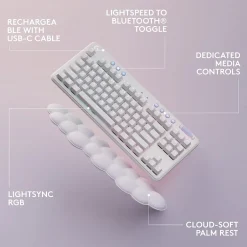 Logitech Aurora G715 Wireless Ergonomic Gaming Keyboard, White Mist (920-010453)* Ergonomic Keyboards