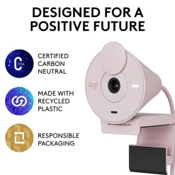 Logitech Brio 300 Full HD 1080p Webcam, 2 Megapixels, Rose (960-001447)* Webcams