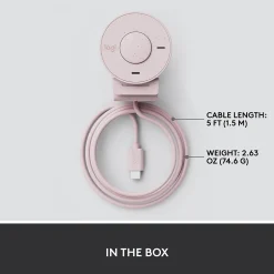 Logitech Brio 300 Full HD 1080p Webcam, 2 Megapixels, Rose (960-001447)* Webcams