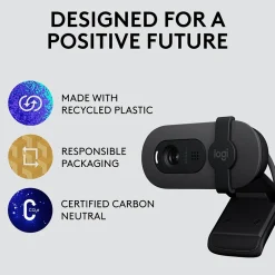 Logitech Brio 105 Full HD 1080p Webcam, 2 Megapixels, Black (960-001579)* Webcams