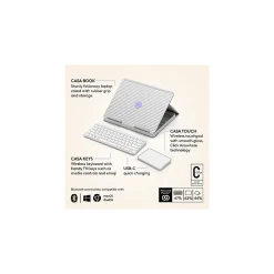 Logitech Casa Pop-Up Desk Work From Home Kit: Laptop Stand, Keyboard, Touchpad & Storage, Nordic Calm (920-011238)