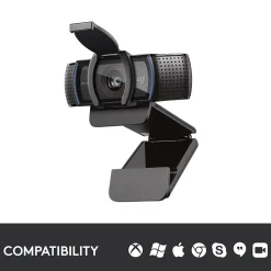 Logitech C920S Pro 1080p HD Webcam, Black (960-001257)* Webcams