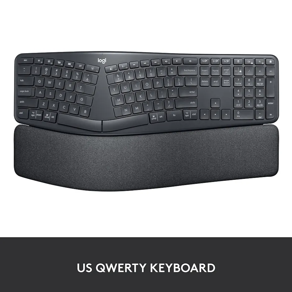 Logitech ERGO K860 Wireless Keyboard, Graphite (920-009166)* Ergonomic Keyboards