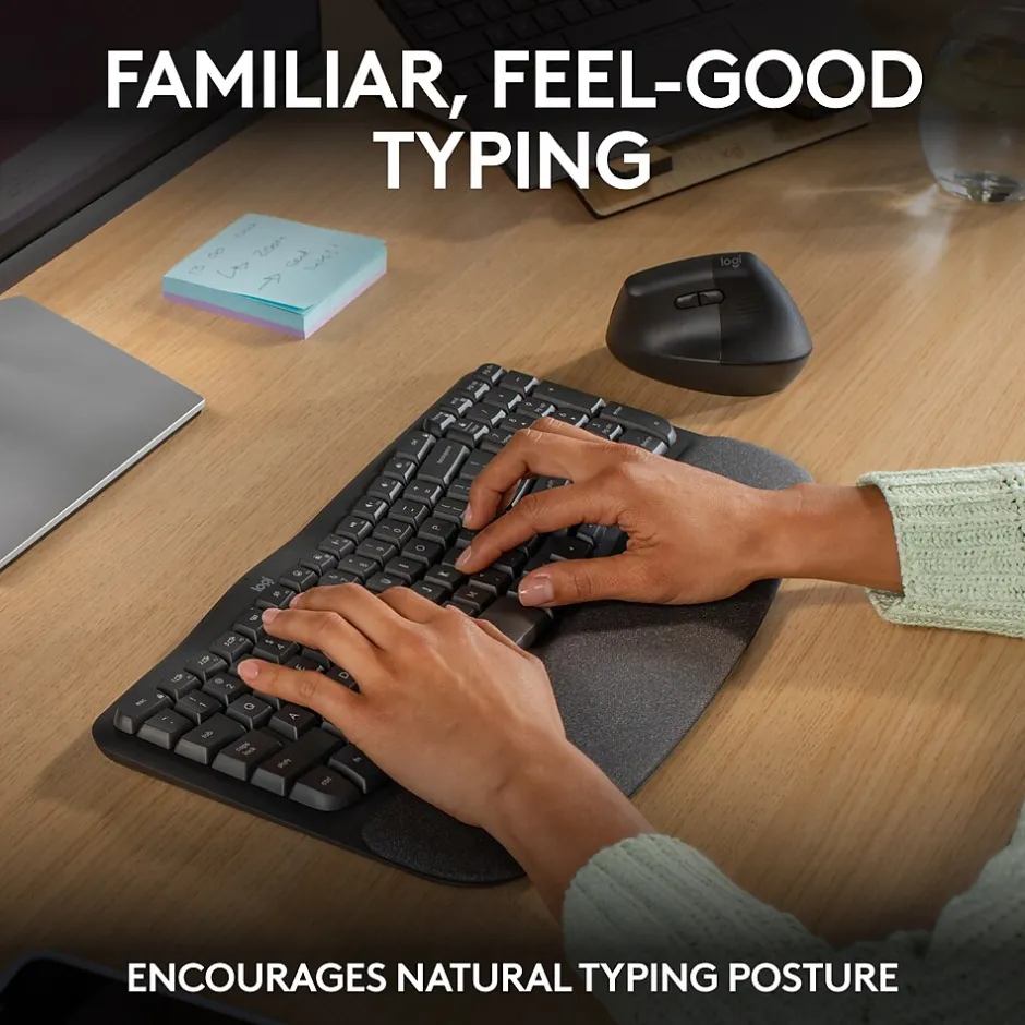 Logitech Ergo Series Wave Keys Wireless Ergonomic Keyboard, Graphite (920-011898)* Ergonomic Keyboards
