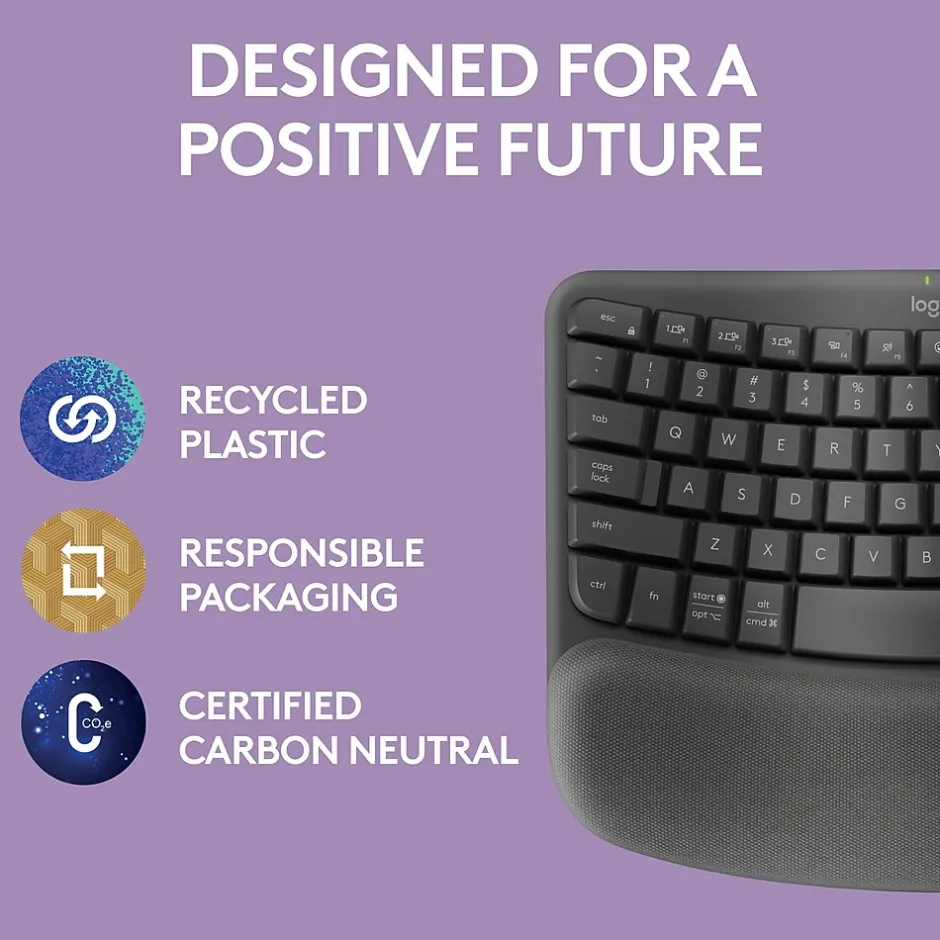 Logitech Ergo Series Wave Keys Wireless Ergonomic Keyboard, Graphite (920-011898)* Ergonomic Keyboards