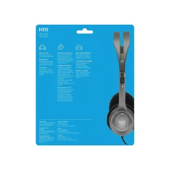 Logitech H111 3.5mm Stereo Computer Headset, On-Ear, Black (981-000612)* Gaming Headsets