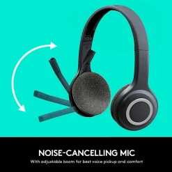 Logitech H600 Wireless Computer Headset, Over-the-Head, Black* Headsets