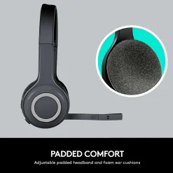 Logitech H600 Wireless Computer Headset, Over-the-Head, Black* Headsets