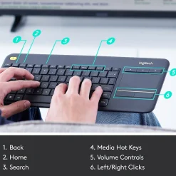 Logitech K400 Plus Wireless Touch Keyboard, Dark Gray (920-007119)* Keyboards