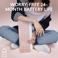 Logitech K585 Slim Multi-Device Wireless Keyboard, Rose (920-011477)* Keyboards