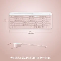 Logitech K585 Slim Multi-Device Wireless Keyboard, Rose (920-011477)* Keyboards