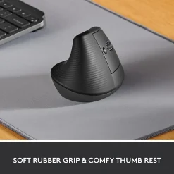 Logitech Lift Vertical Wireless Ergonomic Vertical Optical Bluetooth & USB Mouse, (910-006466)* Ergonomic Mice