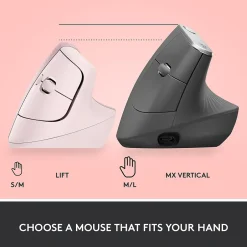 Logitech Lift Wireless Ergonomic Vertical Optical Bluetooth & USB Mouse, (910-006472)* Ergonomic Mice