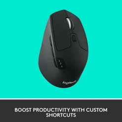 Logitech M720 TRIATHLON Wireless Ergonomic Optical Bluetooth & USB Mouse, Black (910-004790)* Ergonomic Mice