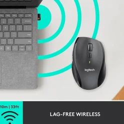 Logitech Marathon M705 Wireless Ergonomic Optical USB Mouse, Charcoal (910-001935)* Ergonomic Mice