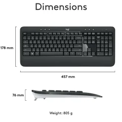 Logitech MK540 Advanced Wireless Keyboard and Mouse Combo, Black (920-008671)* Ergonomic Keyboard & Mouse Sets