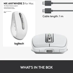 Logitech MX Anywhere 3 for Mac Ergonomic Wireless Laser Mouse, Pale Gray (910-005899)* Ergonomic Mice