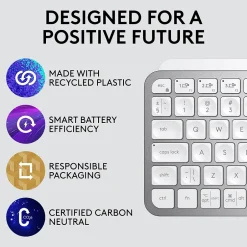 Logitech MX Keys Mini Wireless Ergonomic Keyboard, Pale Gray (920-010473)* Keyboards