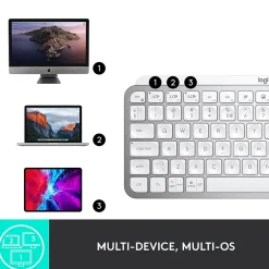 Logitech MX Keys Mini Wireless Ergonomic Keyboard, Pale Gray (920-010473)* Keyboards