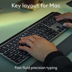 Logitech MX Keys S for Mac Wireless Keyboard, Space Gray (920-011621)* Keyboards