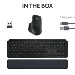 Logitech MX Keys S Wireless Ergonomic Keyboard and Optical Mouse Combo, Black (920-012274)* Ergonomic Keyboard & Mouse Sets