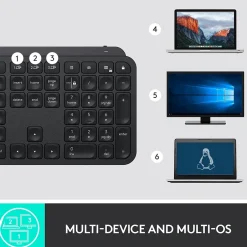 Logitech MX Keys Wireless Keyboard, Black (920-009295)* Keyboards