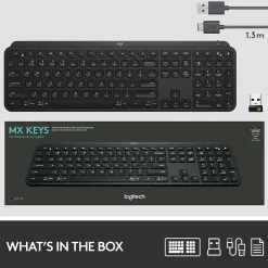 Logitech MX Keys Wireless Keyboard, Black (920-009295)* Keyboards
