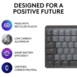 Logitech MX Mechanical Mini Illuminated Wireless Ergonomic Keyboard, Gray/Black (920-010550)* Ergonomic Keyboards