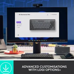 Logitech MX Mechanical Mini Illuminated Wireless Ergonomic Keyboard, Black/Gray (920-010551)* Ergonomic Keyboards