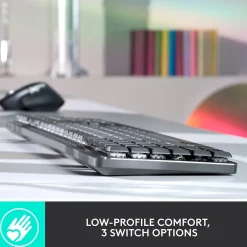 Logitech MX Mechanical Tactile Quiet Wireless Ergonomic Keyboard, Graphite (920-010547)* Keyboards