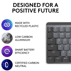 Logitech MX Mechanical Tactile Quiet Wireless Ergonomic Keyboard, Graphite (920-010547)* Keyboards