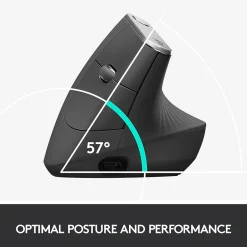 Logitech MX Vertical Wireless Ergonomic Vertical Ambidextrous Optical 2.4 GHz Mouse, Graphite (910-005447)* Ergonomic Mice