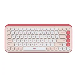 Logitech POP Icon Keys Wireless Keyboard, Rose/Off White (920-013049)* Keyboards