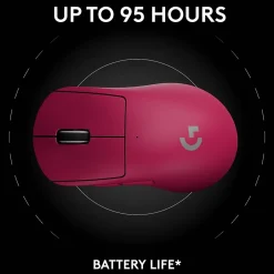 Logitech PRO X SUPERLIGHT 2 DEX Wireless Ergonomic Asymmetrical Optical USB Gaming Mouse, Pink (910-007371)* Ergonomic Mice