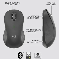Logitech Signature M550 L Wireless Ambidextrous Optical Mouse, Graphite (910-006591)* Mice