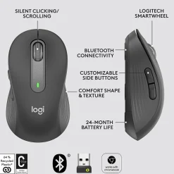 Logitech Signature M650 Wireless Ergonomic Optical Bluetooth & USB Mouse, (910-006250)* Ergonomic Mice
