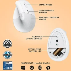 Logitech Wireless Bluetooth USB Mouse, Off-White (910-006469)* Ergonomic Mice